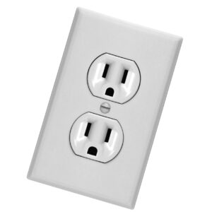 white electric wall outlet receptacle