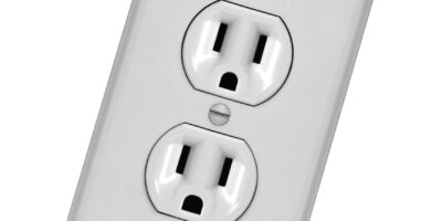 white electric wall outlet receptacle